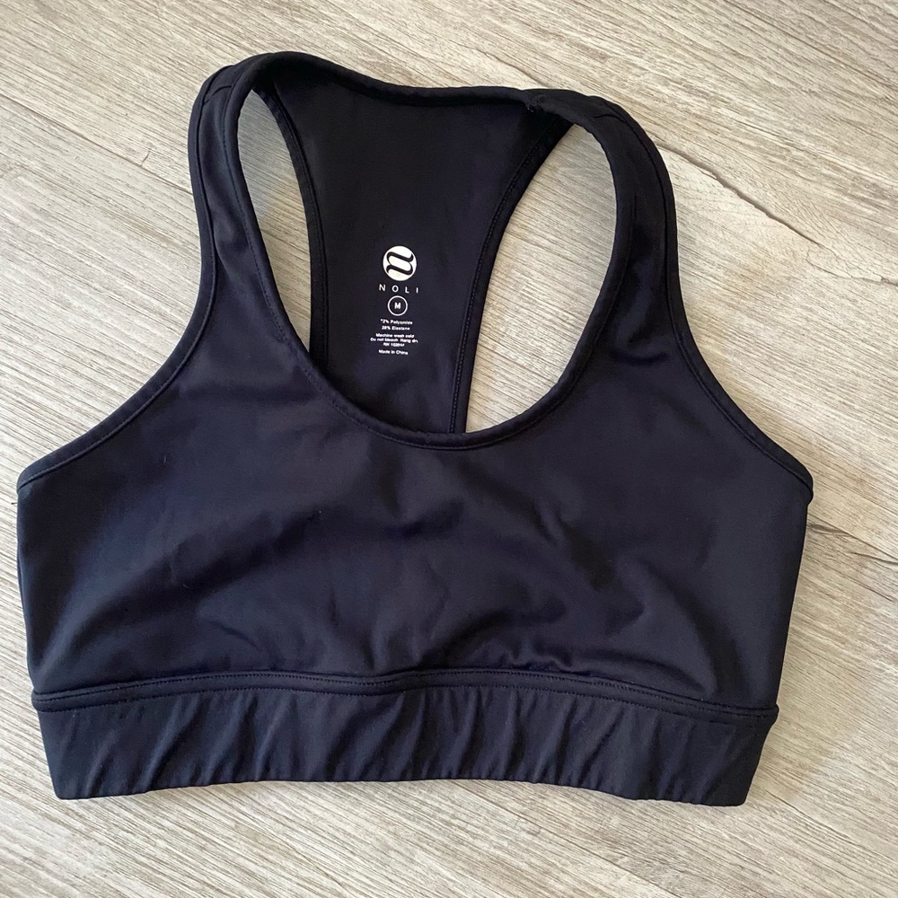 Noli Core Bra BLACK Yoga Performance Athletic T-Back Athleisure - Size Medium - Picture 2 of 6